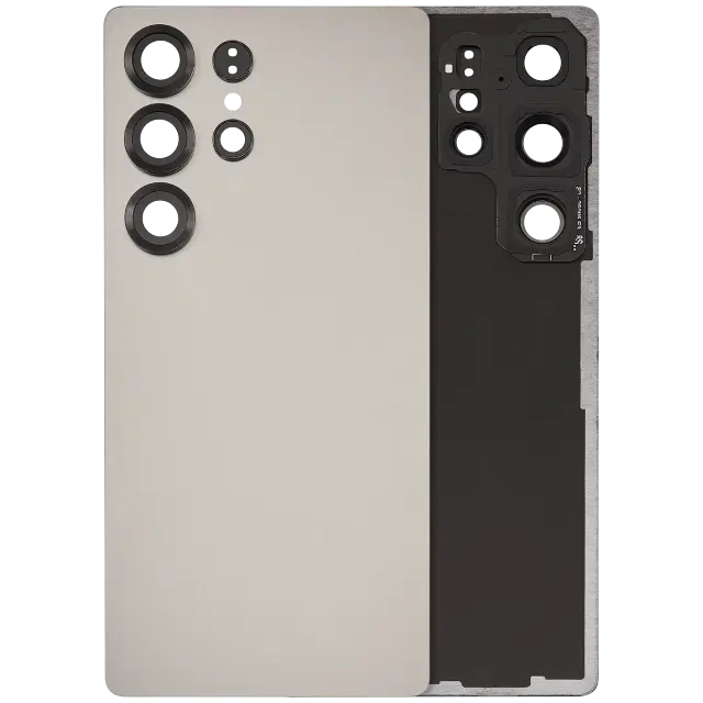 Vitre arrière pour Samsung Galaxy S25 Ultra 5G (sans logo, compatible premium, Titanium Gray)