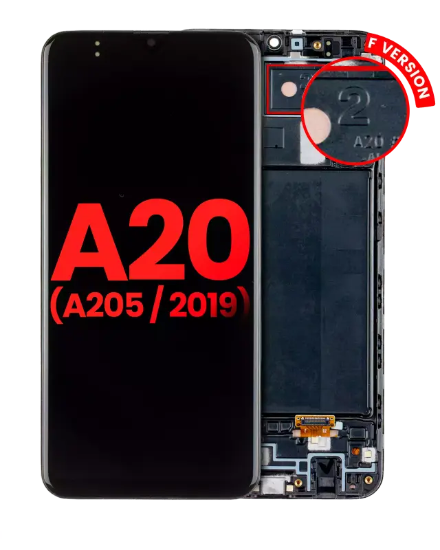 Écran OLED avec châssis pour Samsung Galaxy A20 (A205 / 2019) (F Version, compatible premium, toutes couleurs)