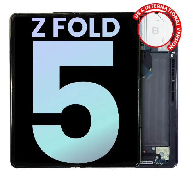 Écran OLED intérieur avec châssis pour Samsung Galaxy Z Fold 5 5G (version US & internationale, pack service origine, noir fantôme)