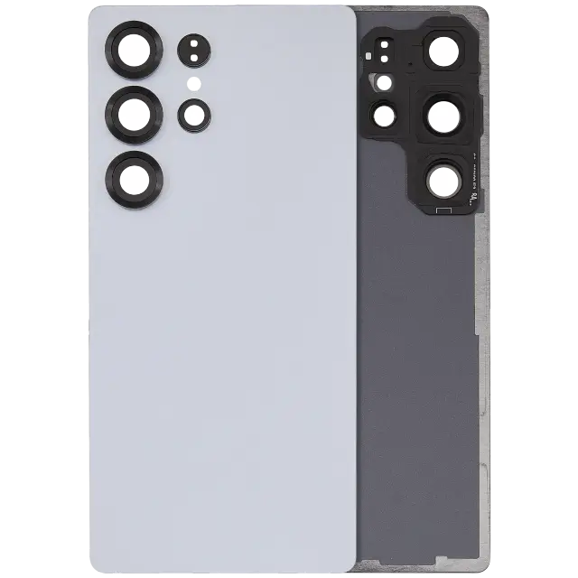 Vitre arrière pour Samsung Galaxy S25 Ultra 5G (sans logo, compatible premium, Titanium Silver Blue)
