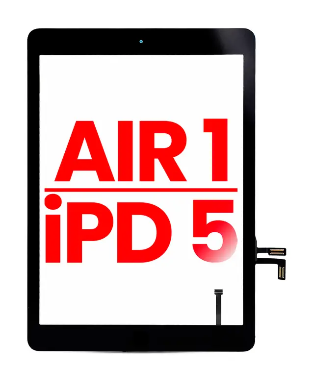 Vitre tactile pour Apple iPad Air 1 / iPad 5 (2017) (Home Button Pre-Installed For iPad Air 1) (compatible premium, noir)