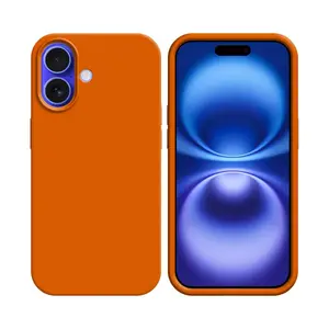 Coque Silicone Compatible pour Apple iPhone 16 (#13) Orange
