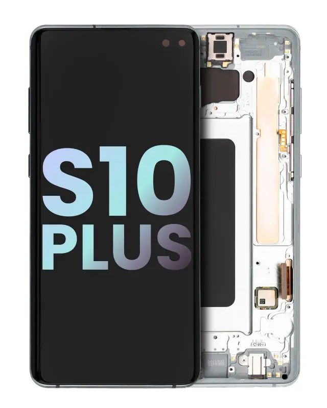 Écran OLED avec châssis pour Samsung Galaxy S10 Plus (pack service origine, Prism Green)