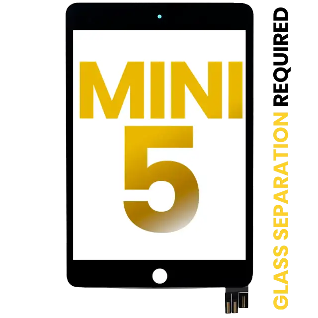 Vitre tactile pour Apple iPad Mini 5 (OCA préinstallé, séparation de la vitre requise, premium, noir)