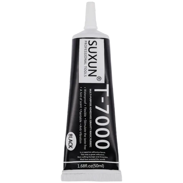 Colle noire multi-usage haute résistance Suxun T7000 (50 ml)