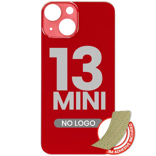 Vitre arrière pour Apple iPhone 13 Mini (No Logo / Large Camera Hole, rouge)