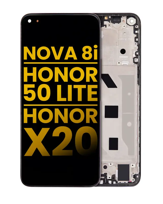 Écran LCD avec châssis pour Huawei Nova 8i / Honor 50 Lite / Honor X20 (reconditionné, Starry Black)