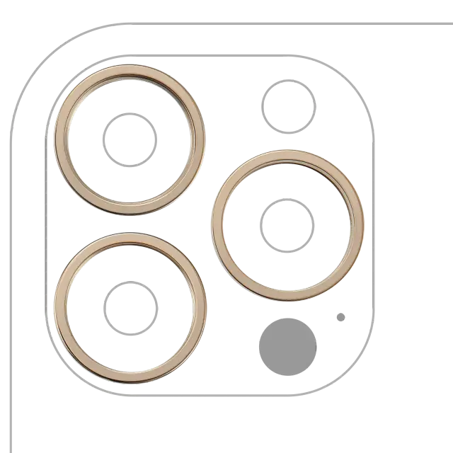 Anneau de contour de caméra arrière pour Apple iPhone 13 Pro / 13 Pro Max (lot de 3, or, lot de 10)