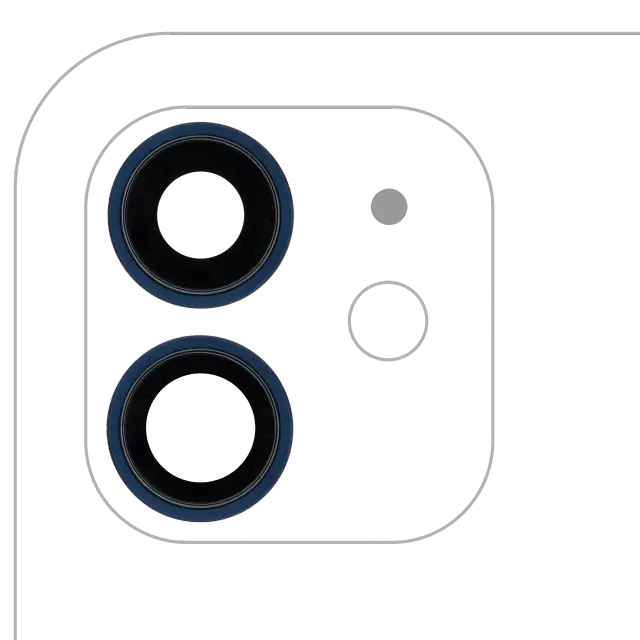 Lentille de caméra arrière avec support et anneau pour Apple iPhone 12 / 12 Mini (compatible premium, bleu)