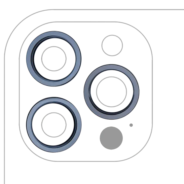 Anneau de contour de caméra arrière pour Apple iPhone 12 Pro Max (Pacific Blue, lot de 3, lot de 10)