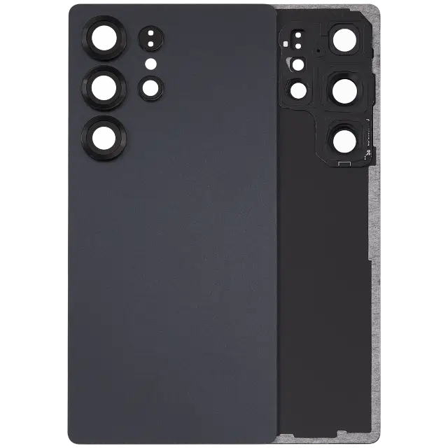 Vitre arrière pour Samsung Galaxy S25 Ultra 5G (sans logo, compatible premium, Titanium Jet Black)