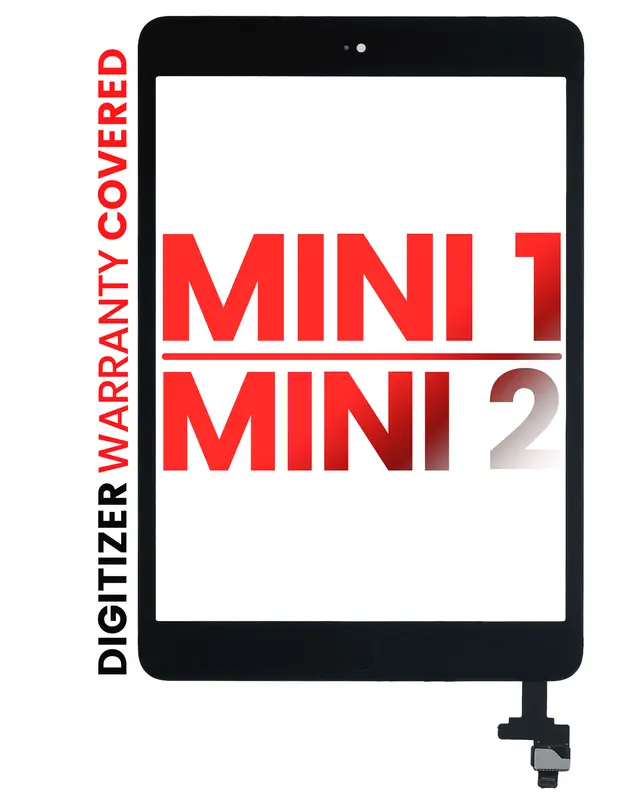 Vitre tactile avec circuit intégré et bouton principal préinstallé pour Apple iPad Mini 1 / iPad Mini 2 (compatible: XO7, noir)