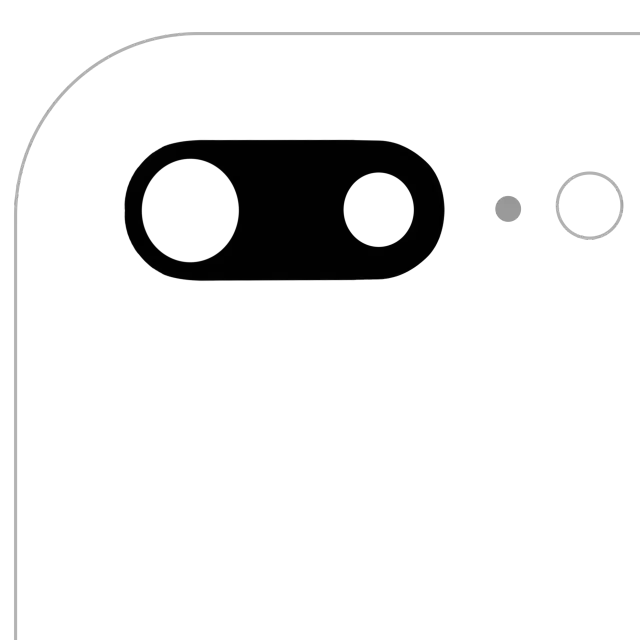 Lentille de caméra arrière avec adhésif pour Apple iPhone 7 Plus / 8 Plus (Real Sapphire, premium, toutes couleurs, lot de 10)