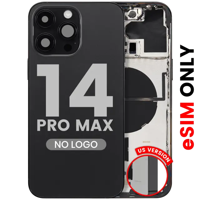 Châssis pour Apple iPhone 14 Pro Max (version US, compatible premium, noir sidéral)