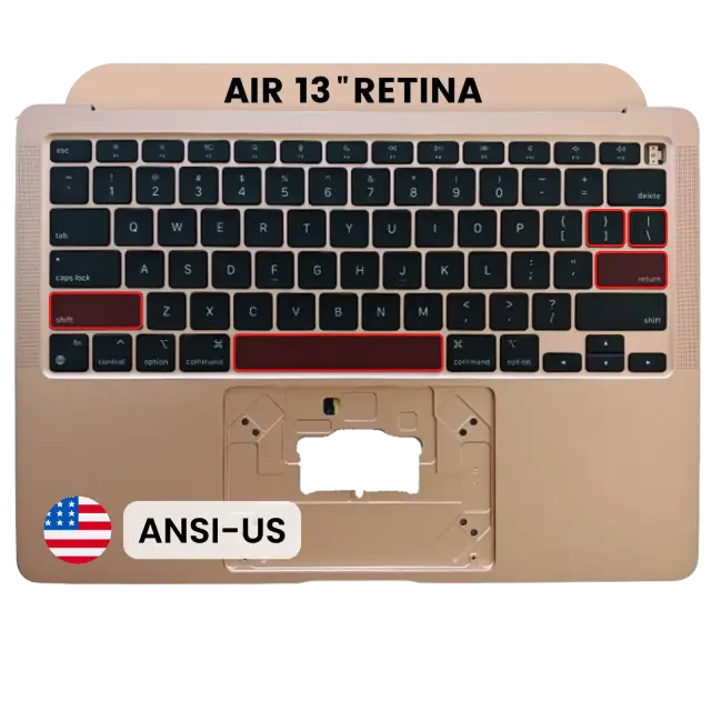 Châssis supérieur avec clavier ANSI US pour Apple MacBook Air 13" A2337 (2020) (origine, or)