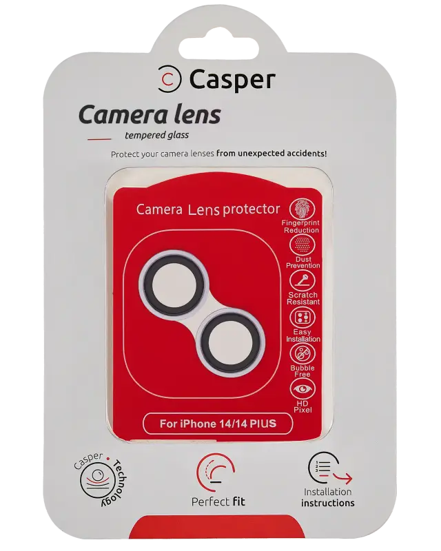 Protection de lentilles de caméra pour Apple iPhone 14 / 14 Plus (violet, transparent)