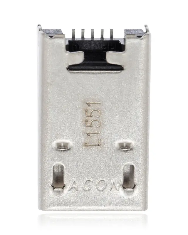 Connecteur de charge à souder — format Micro B, 5 broches, 4 points de fixation (C201)