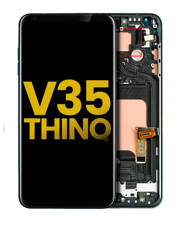 Écran OLED avec châssis pour LG V35 ThinQ (reconditionné, Aurora Black)