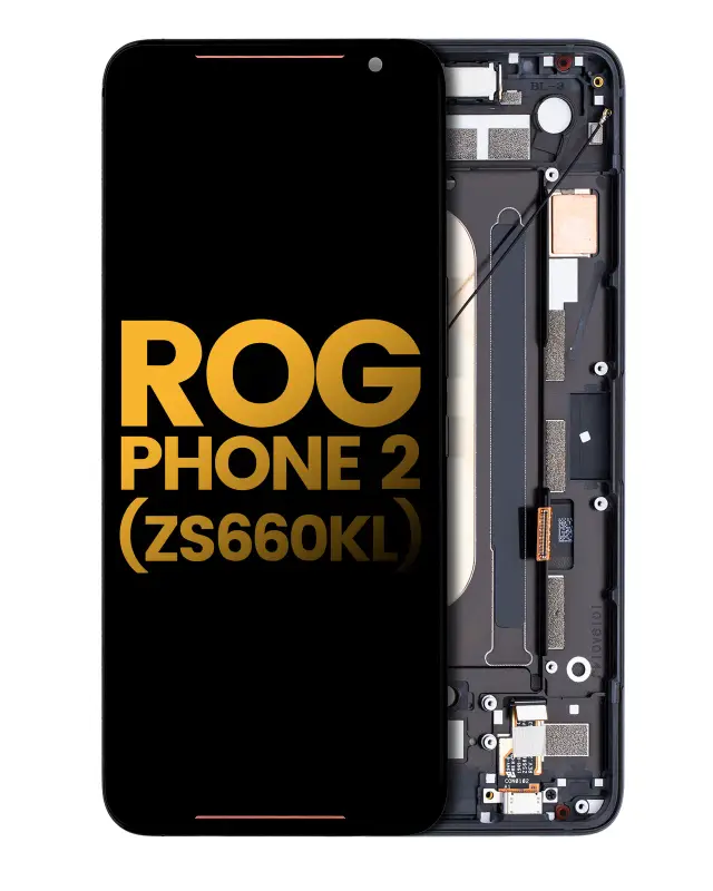Écran OLED avec châssis pour Asus ROG Phone 2 (ZS660KL) (reconditionné, Matte Black)
