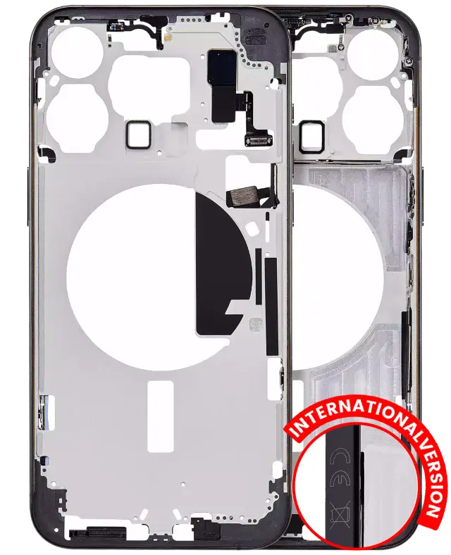 Châssis pour Apple iPhone 15 Pro Max (version EU, compatible premium, titane noir)