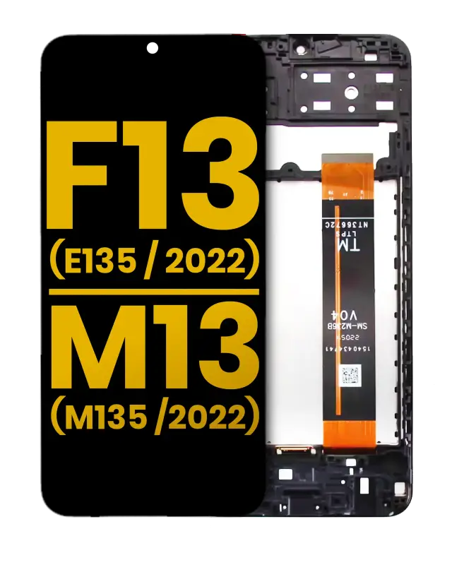 Écran LCD avec châssis pour Samsung Galaxy F13 (E135 / 2022) / M13 (M135 / 2022) (reconditionné, toutes couleurs)