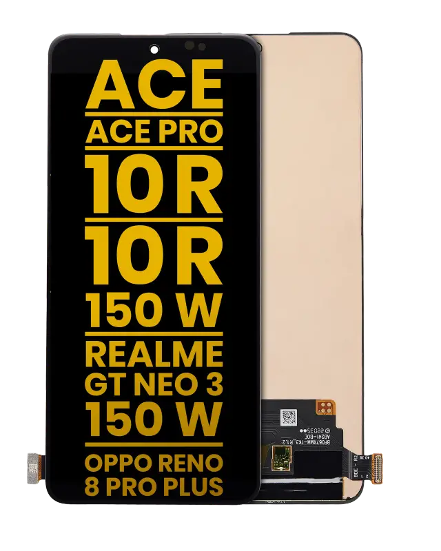 Écran OLED sans châssis pour OnePlus Ace / Ace Pro / 10R / 10R 150W / Realme GT Neo 3 / Realme GT Neo 3 150W / Oppo Reno8 Pro Plus (reconditionné, toutes couleurs)