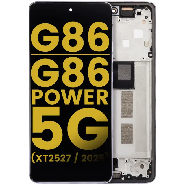 Écran OLED avec châssis pour Motorola Moto G86 / G86 Power 5G (XT2527 / 2025) (reconditionné, Cosmic Sky)