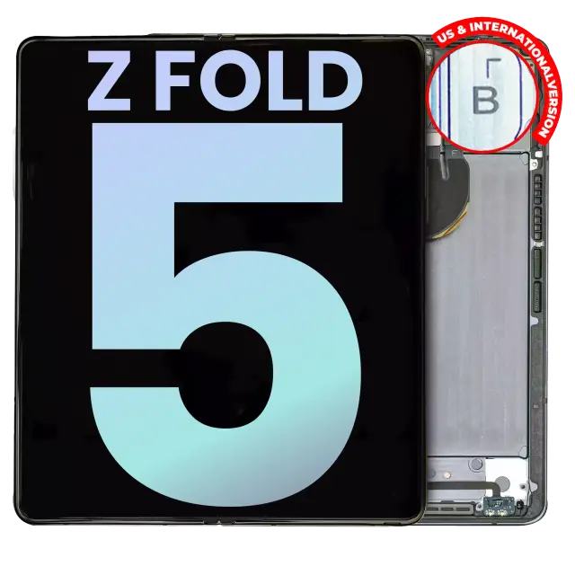 Écran OLED intérieur avec châssis pour Samsung Galaxy Z Fold 5 5G (version US & internationale, pack service origine, gris)