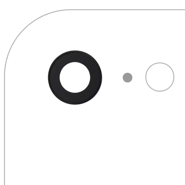 Lentille de caméra arrière avec support et anneau pour Apple iPhone 7 (Real Sapphire, premium, lot de 10)