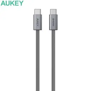 Câble Data USB-C vers USB-C AUKEY CB-DCC242 En Nylon Tressé 240W 1.8m Gris