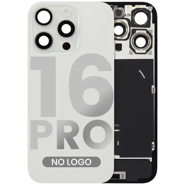 Vitre arrière pour Apple iPhone 16 Pro (sans logo, compatible, White Titanium) — réf. 107082113899