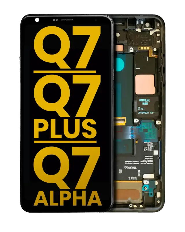 Écran LCD avec châssis pour LG Q7 / Q7 Plus / Q7 Alpha (reconditionné, Aurora Black)