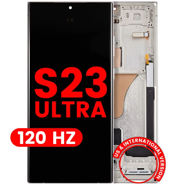 Écran OLED avec châssis pour Samsung Galaxy S23 Ultra (version US & internationale, Aftermarket Pro, 120 Hz, Cream)