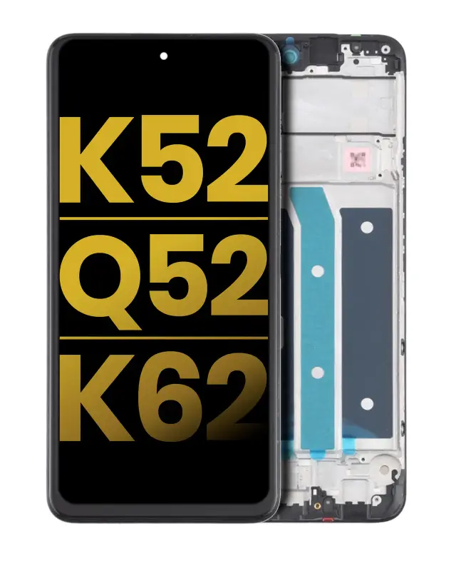 Écran LCD avec châssis pour LG K52 / Q52 / K62 (reconditionné, noir)