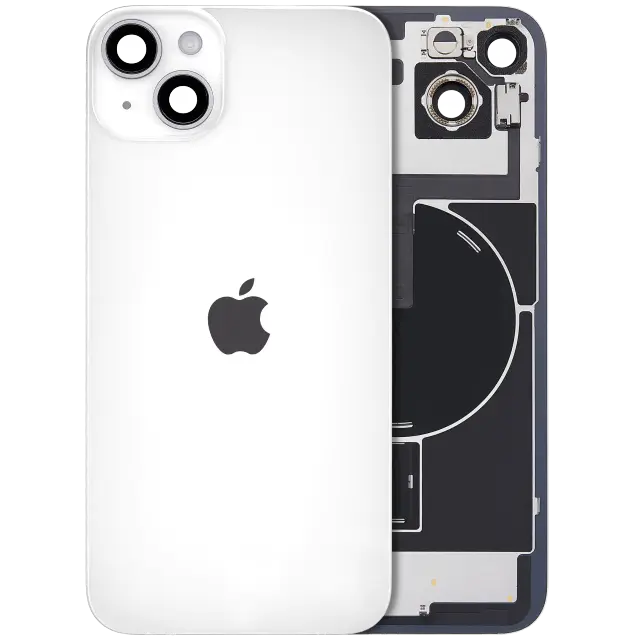Vitre arrière avec MagSafe, NFC et nappe flash pour Apple iPhone 14 Plus (origine, lumière stellaire)