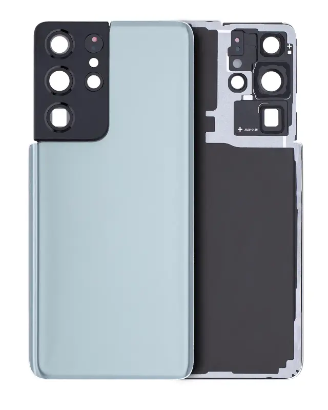 Vitre arrière pour Samsung Galaxy S21 Ultra (sans logo, compatible premium, Phantom Titanium)