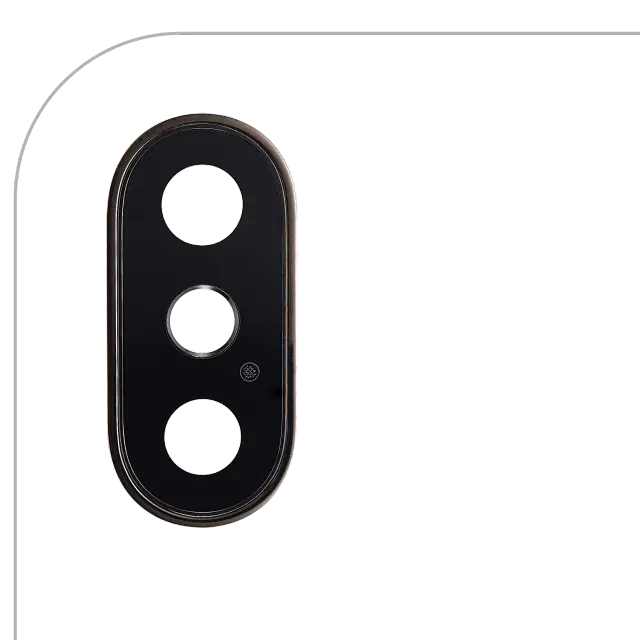 Lentille de caméra arrière avec support et anneau pour Apple iPhone XS / XS Max (Real Sapphire, premium, or, lot de 10)
