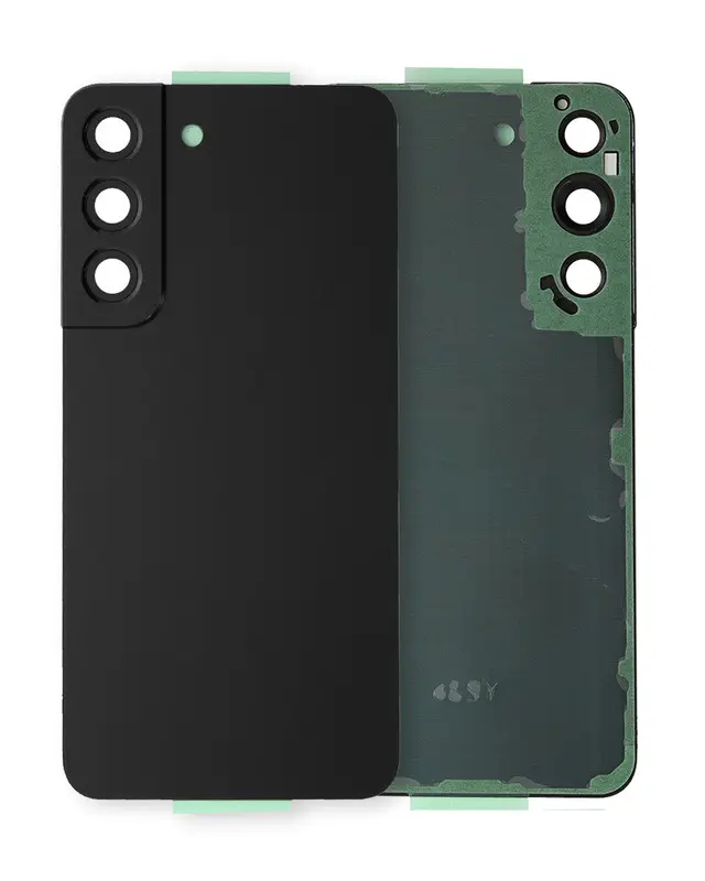 Vitre arrière avec lentilles de caméra pour Samsung Galaxy S22 (pack service origine, noir Phantom) — vue 1