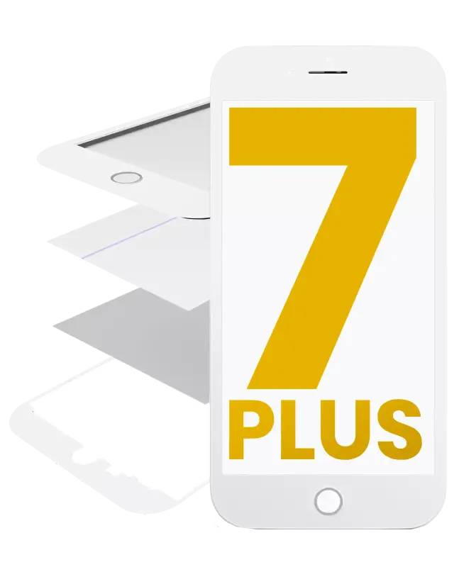 Vitre avec cadre, OCA et polariseur préinstallés pour Apple iPhone 7 Plus (blanc)