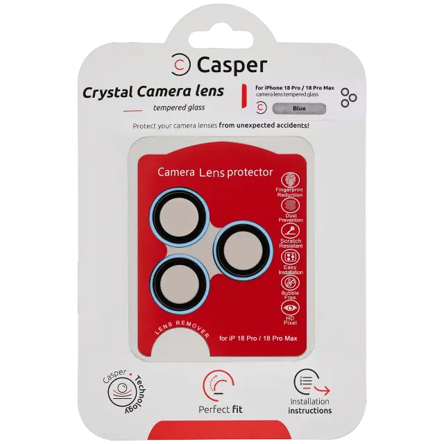 Protection de lentilles de caméra pour iPhone 18 Pro / 18 Pro Max (bleu, transparent)
