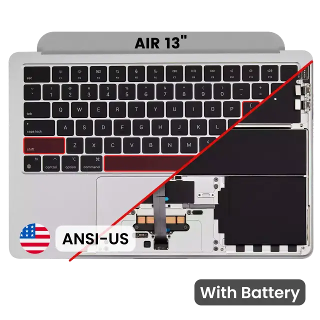 Châssis supérieur avec batterie et clavier ANSI US pour Apple MacBook Air 13" A2681 (2022) (argent)