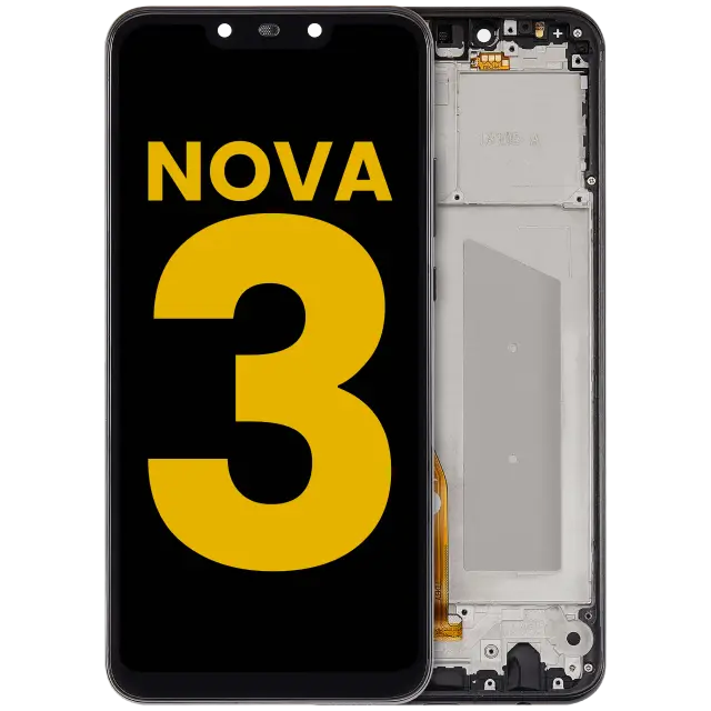Écran LCD avec châssis pour Huawei Nova 3 (2018) (reconditionné, noir)