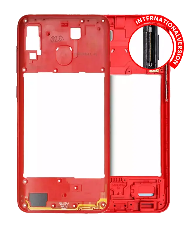 Châssis pour Samsung Galaxy A20 (A205 / 2019) (version internationale, rouge)