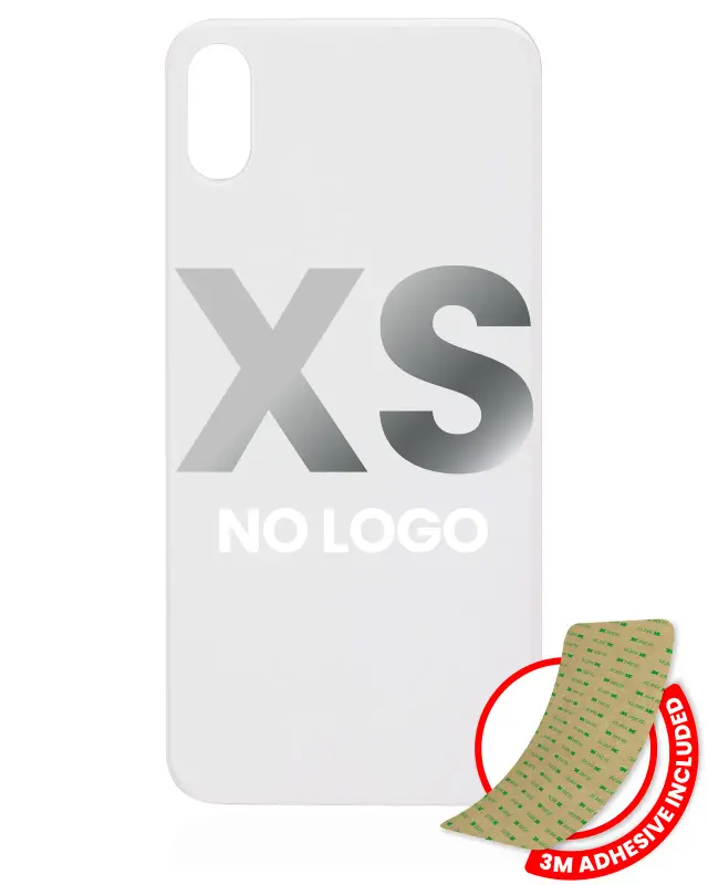 Vitre arrière pour Apple iPhone XS (No Logo / Large Camera Hole, argent)