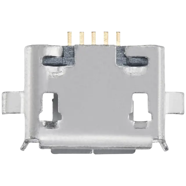 Connecteur de charge à souder — format Micro B, 5 broches, 2 points de fixation (C016)