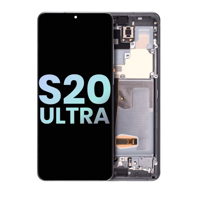 Écran OLED avec châssis pour Samsung Galaxy S20 Ultra 5G (pack service origine, Cosmic Gray)