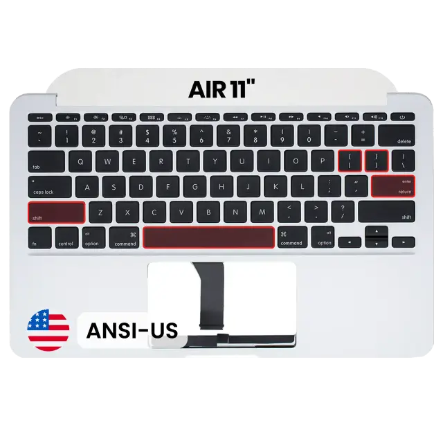 Châssis supérieur avec clavier ANSI US pour Apple MacBook Air 11" A1465 (2012) (OEM New)