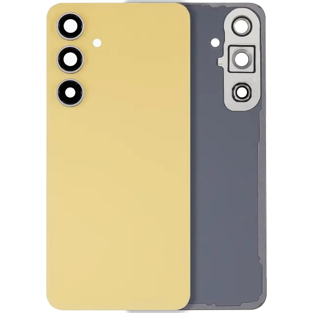 Vitre arrière pour Samsung Galaxy S24 FE (sans logo, compatible premium, jaune)