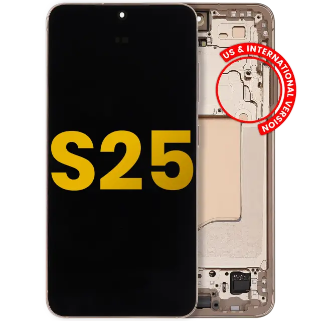 Écran OLED avec châssis pour Samsung Galaxy S25 5G (version US & internationale, reconditionné, Pink Gold)