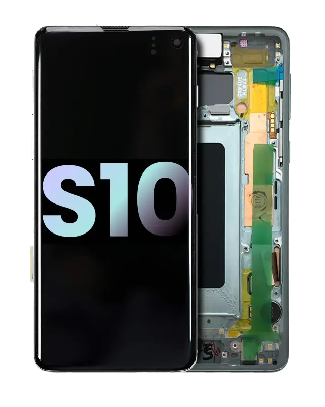Écran OLED avec châssis pour Samsung Galaxy S10 (pack service origine, Prism Green)
